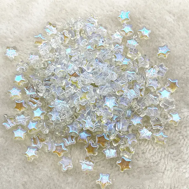 8mm Gold Straight Hole Pentagram Colored Glaze Pendant Beads Style 50 - Shop at LoveMi