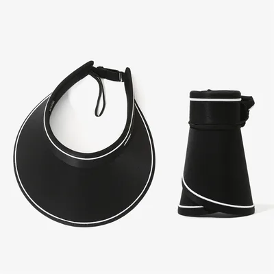 Portable Foldable Sunhat Summer Outdoor Big Empty Top Uv Sun Protection Hat Black - Shop at LoveMi