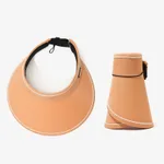 Portable Foldable Sunhat Summer Outdoor Big Empty Top Uv Sun Protection Hat - Orange