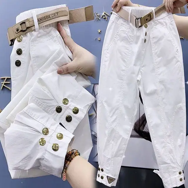Harem Women's Ankle length All matching Leisure Tappered Overalls White - Shop at LoveMi