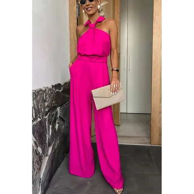 Casual Pocket Sleeveless Loose Vacation Multicolor Jumpsuit Multicolor - Shop at LoveMi