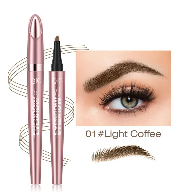 Waterproof And Smooth Not Smudge Four fork Liquid Eyebrow Pencil No1 Light Brown - Shop at LoveMi