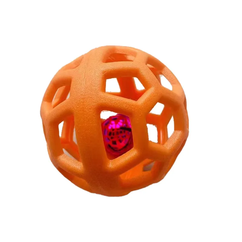 Dog Chew Ball Toy TPR Pets Interactive Training Toys For Small Large Dog Teeth Cleaning Molar Supplies Outdoor Pets Ball Toy - Orange Bell Ball 9Cm