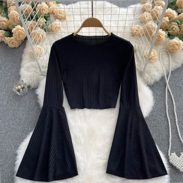 Design Bell Sleeve Top Black - Shop at LoveMi