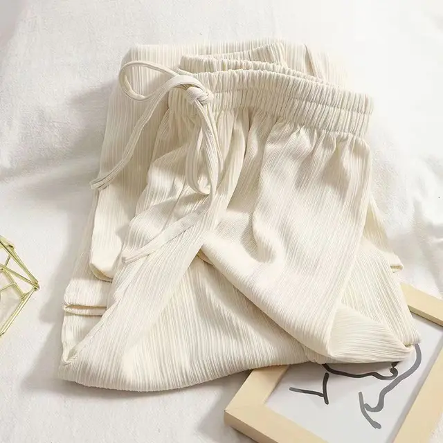 Thin Loose Slimming High Waist All matching Student Casual Sports Pants Apricot - Shop at LoveMi