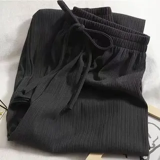 Thin Loose Slimming High Waist All-matching Student Casual Sports Pants - Black