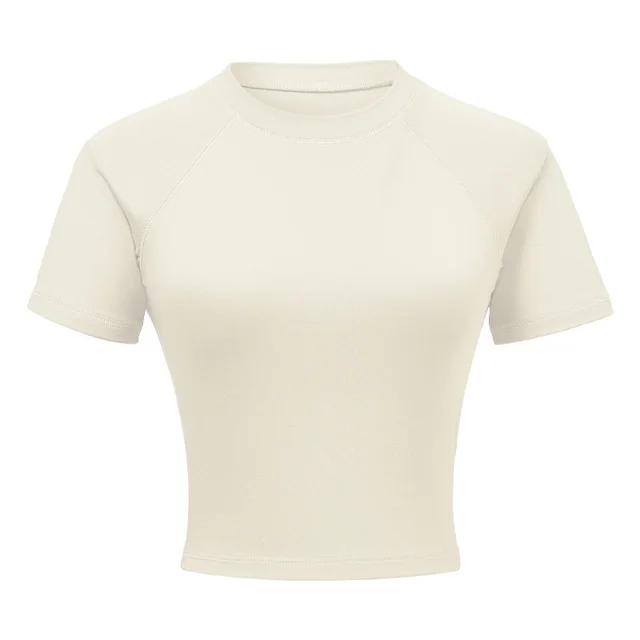 250g Niche Short T shirt Raglan Sleeve European And American Ins Apricot - Shop at LoveMi