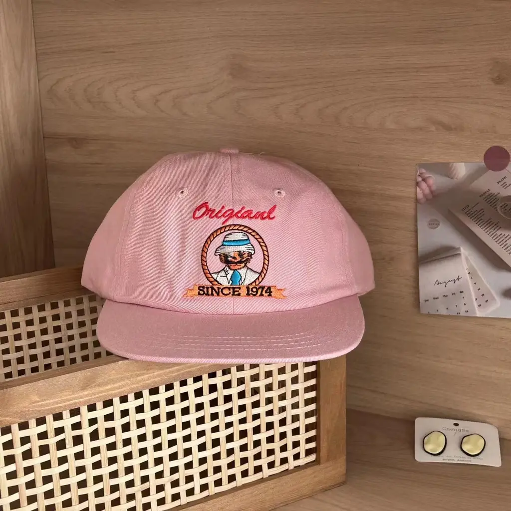 Men's And Women's Machine Embroidery Street Soft Top Baseball Hat - 02Pink