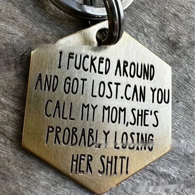 Funny Metal Dog Tag Stainless Steel Marking D I Fucked Aroundmom - Shop at LoveMi