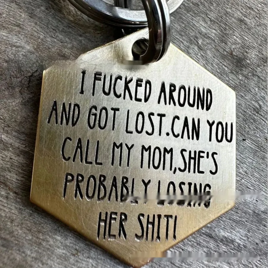 Funny Metal Dog Tag Stainless Steel Marking F I Fucked Arounddad - Shop at LoveMi