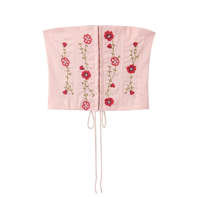 Women's Embroidered And Beaded Tube Top Waist Seal - Shop at LoveMi