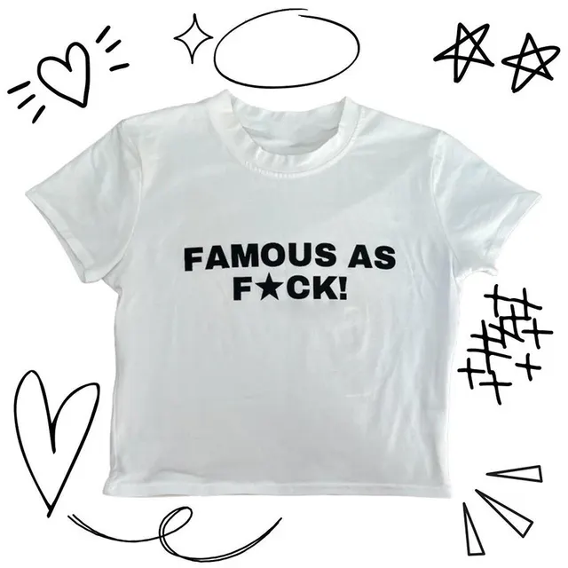 Summer Round Neck Pullover Short Sleeve Letter Print Women's Top T shirt White - Shop at LoveMi