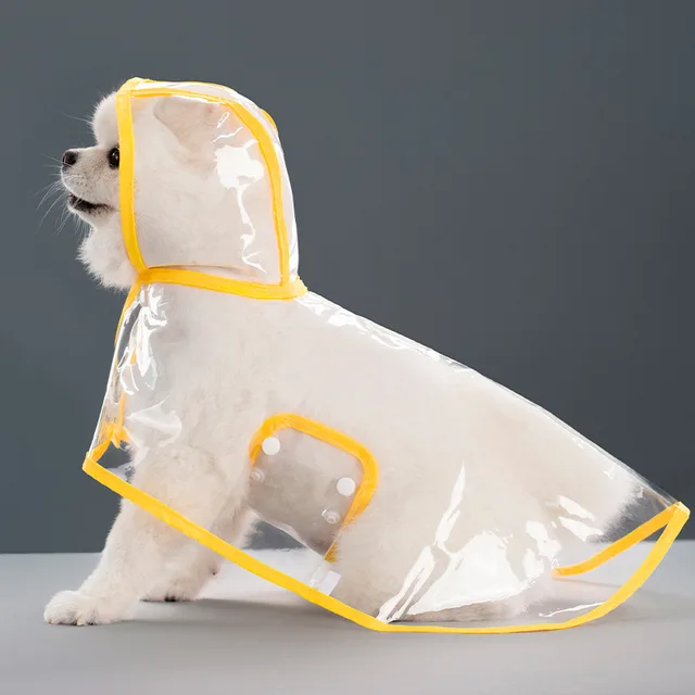 Pet Supplies Dog Transparent Plastic Raincoat Yellow - Shop at LoveMi