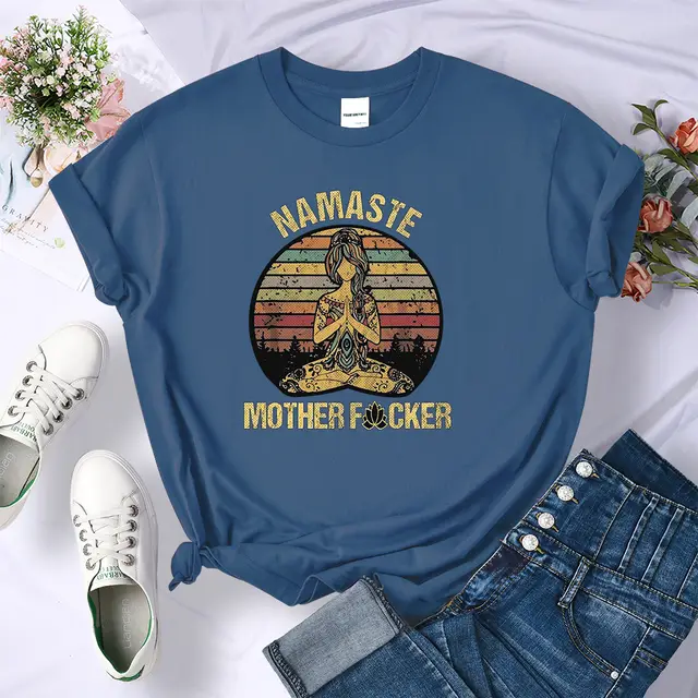 Retro Hermitage Mother T shirt Fashionable Breathable Casual Blue - Shop at LoveMi