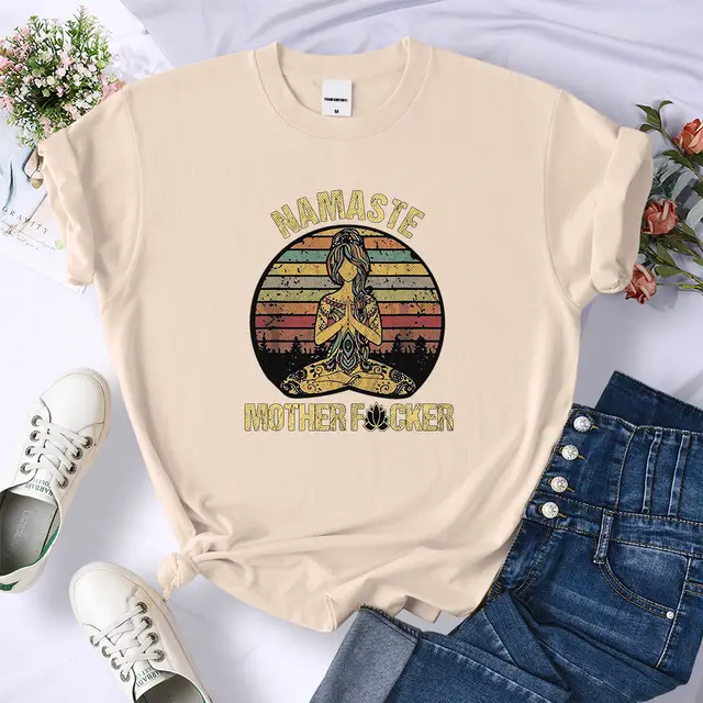 Retro Hermitage Mother T shirt Fashionable Breathable Casual Khaki - Shop at LoveMi