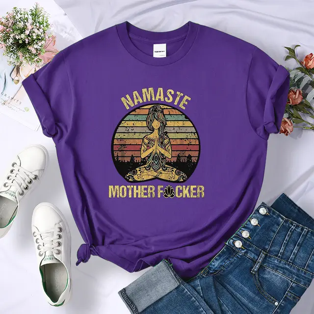 Retro Hermitage Mother T shirt Fashionable Breathable Casual Purple - Shop at LoveMi