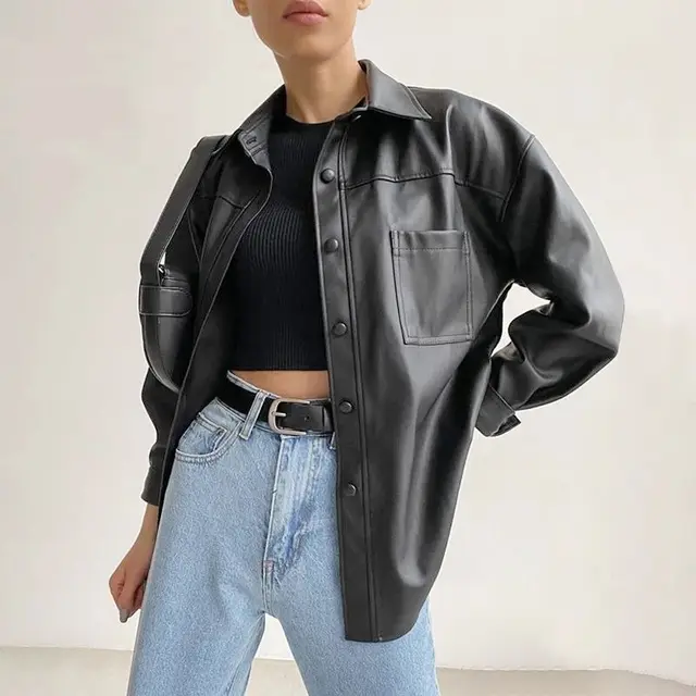 Leather Motorcycle Jacket For Women Black - Shop at LoveMi