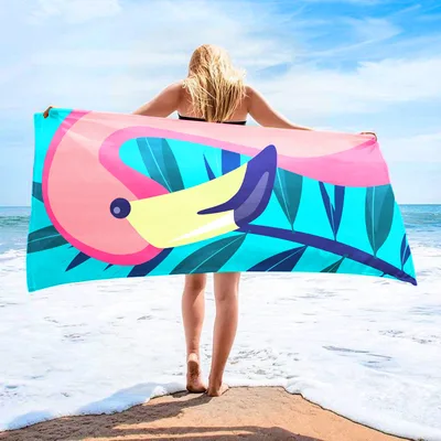 Printed Towel Seaside Vacation Beach Bath Towel 1S 70X140 Mesh Bag Packaging - Shop at LoveMi
