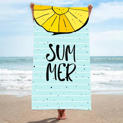 Printed Towel Seaside Vacation Beach Bath Towel M2 70X140 Mesh Bag Packaging - Shop at LoveMi