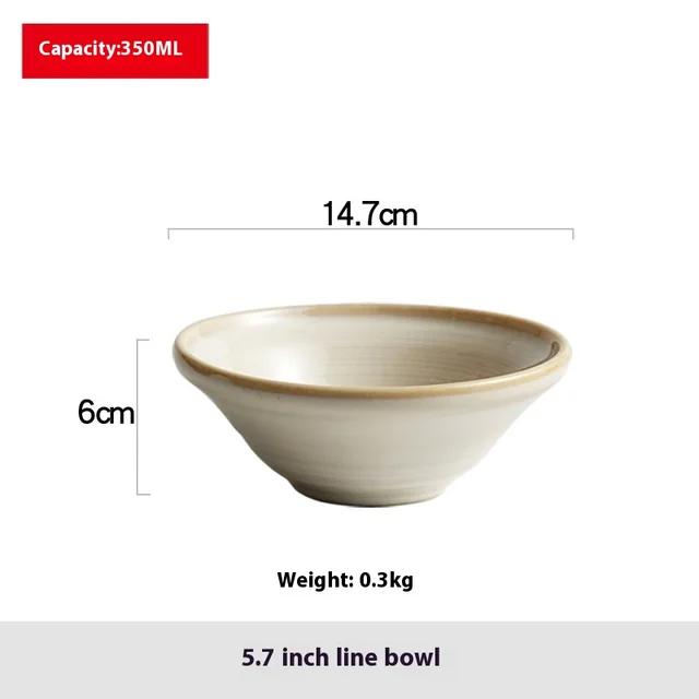 Household Minimalist Ceramic Bowl Plate Cup Tableware 5.7Inch Bowl - Shop at LoveMi