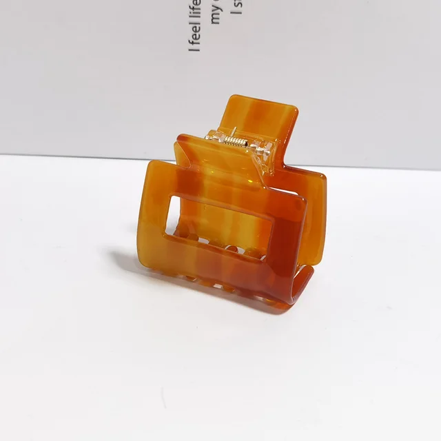 Female Geometry Korean Version Acetic Acid Grip Caramel Color - Shop at LoveMi