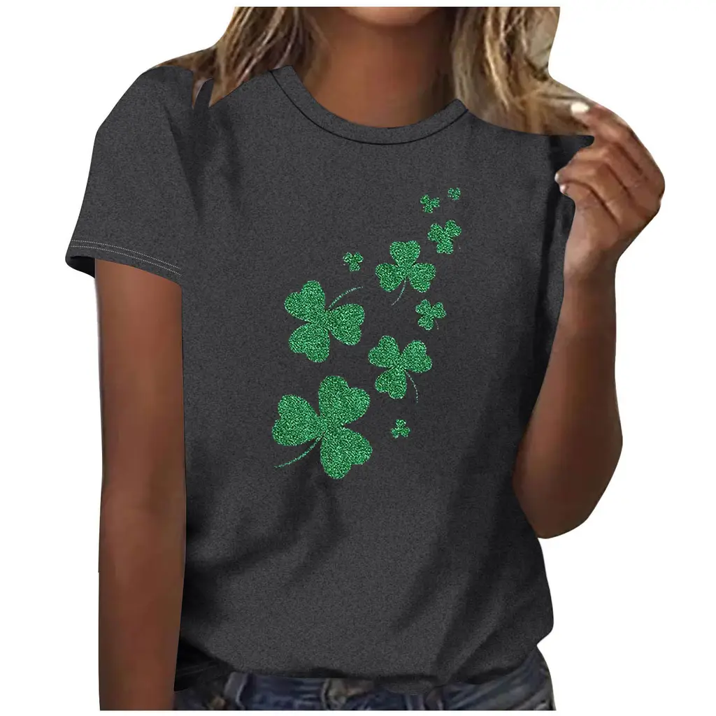 Women's 3D Printed Loose Pullover Short Sleeve T-shirt - Black