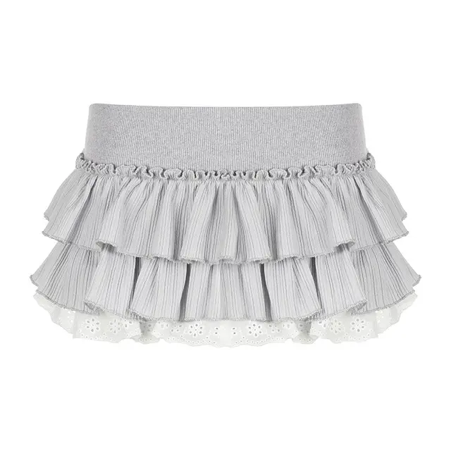 Sweet Ballet Style Stitching High Waist Dance Short Girl Cute Princess Cake Dress Gray - Shop at LoveMi