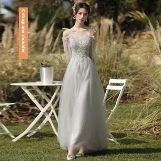 Dress Sisters Dress Female Gray Slim Fit Girlfriend Clothes - Style3