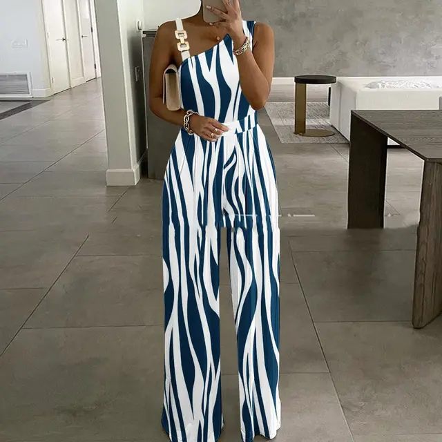 Women's Metal Buckle Vest Top High Waist Wide Leg Jumpsuit 4 Style - Shop at LoveMi
