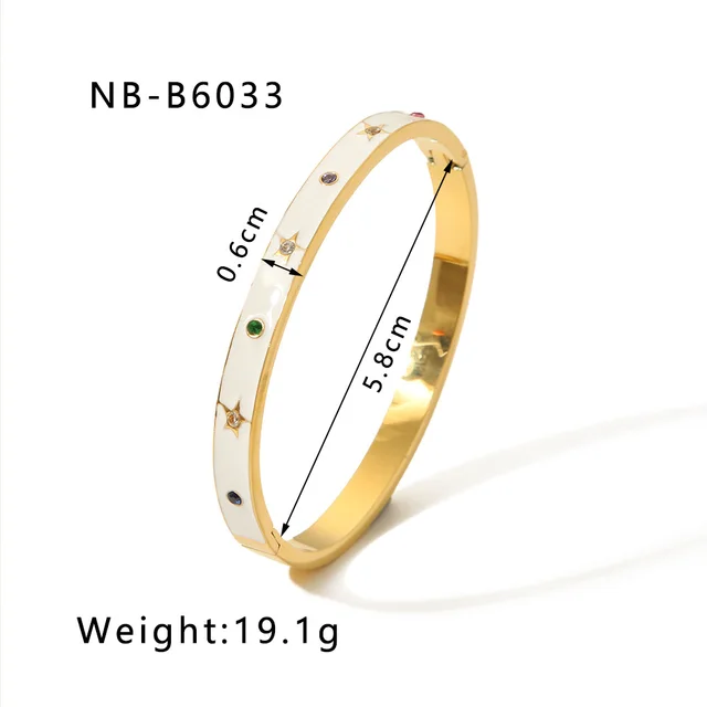 French Ins White Sea Shell Pentagram Zircon Geometric Bracelet Nbb6033 - Shop at LoveMi