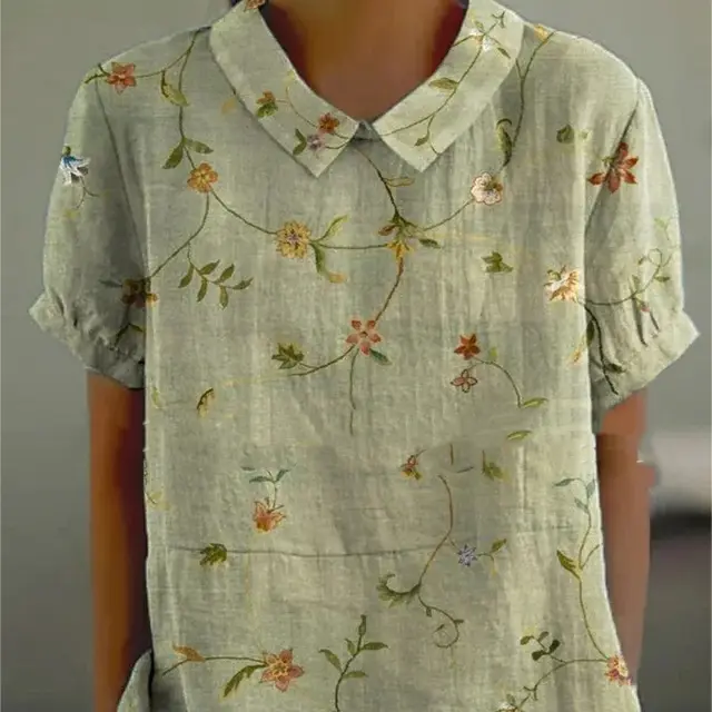 Ladies New Lapel Loose Casual Short sleeved Top Figure 4 - Shop at LoveMi