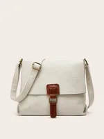 Minimalist Preppy Style Shoulder Fashion Casual Messenger Bag - White