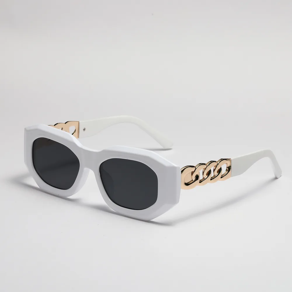 Square Spectacle Frame Black Women's Fashion Sunglasses - Bright White And Gray