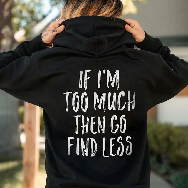 Comfort And Casual Pullover Wishing Letter Printed Hoodie Sweater Black - Shop at LoveMi