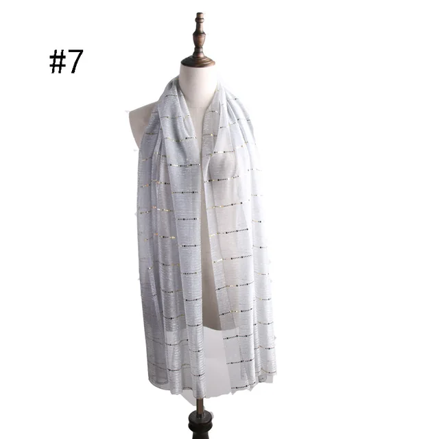 Women's Casual Versatile Gold Silk Sequin Scarf Style7 - Shop at LoveMi
