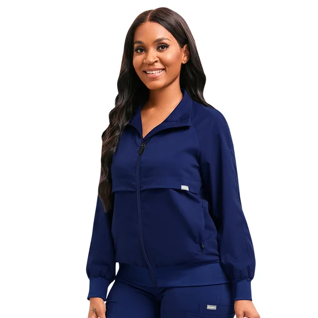 Doctor Jacket Long Sleeve Female Dentist Uniform Navy Blue - Shop at LoveMi