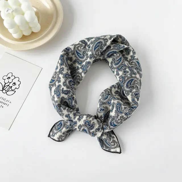 Women's Pure Cotton All matching Printed Headscarf Blue Waist Beige - Shop at LoveMi