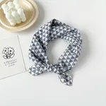 Women's Pure Cotton All-matching Printed Headscarf - Gray And White Triangle