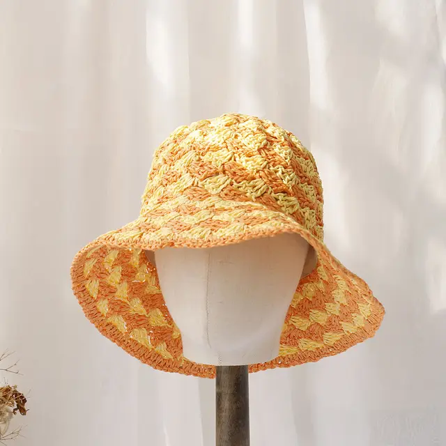 Handmade Straw Japanese style Little Sun Hat Orange - Shop at LoveMi