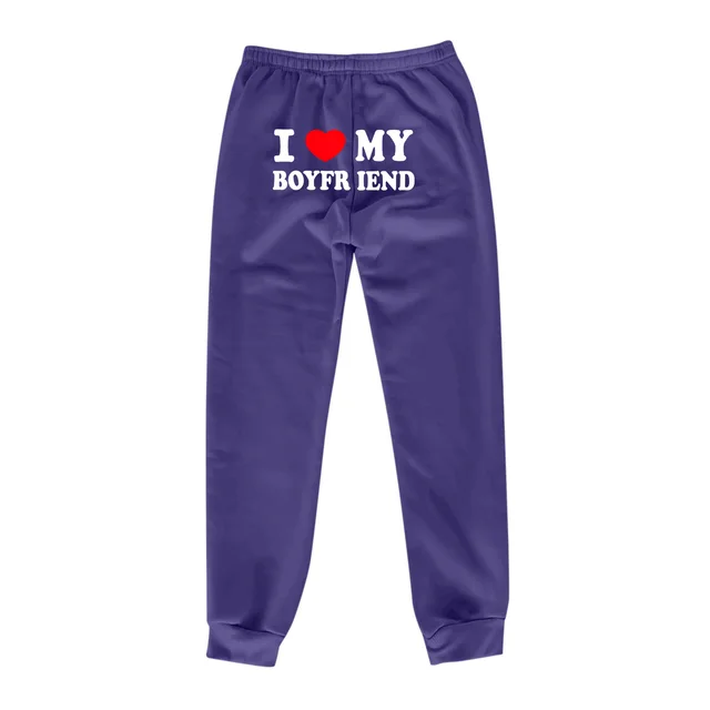 Casual Solid Color Running Track Pants Purple - Shop at LoveMi