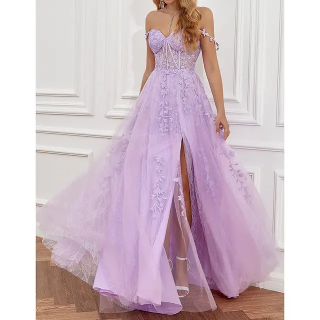 Temperament Red Carpet Catwalk Show Banquet Annual Meeting Performance Host Evening Dress Purple - Shop at LoveMi