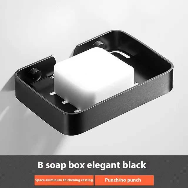 Alumimum Bathroom Toilet Soap Box Soap Dish Storage Rack Black - Shop at LoveMi