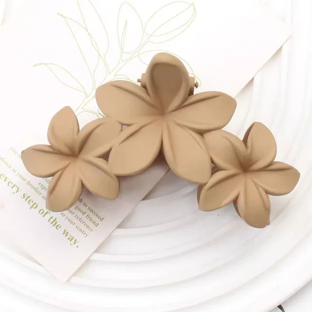 All matching Updo Hair Clip Hairpin Headdress Frosted Flowers Yellowish Brown Grip - Shop at LoveMi