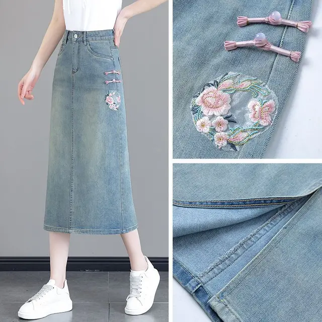 New National Style Denim Skirt Light Blue - Shop at LoveMi