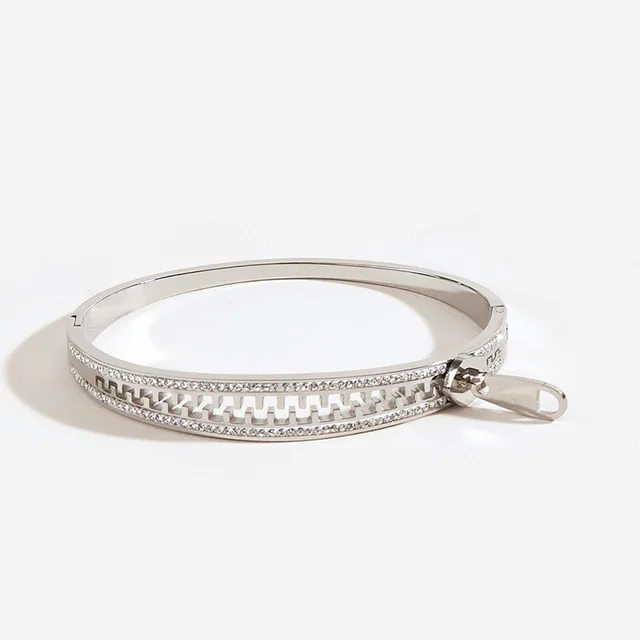 Titanium Steel Zipper Girls Advanced Personalized Niche Design Exquisite Bracelet Silver Zipper Bracelet - Shop at LoveMi