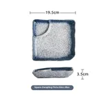 Ceramic Vinegar Dumpling Plate Bowl And Dish Compartment Household Creative Barbecue Plate Sushi Dipping Sauce - Colored Glaze Blue - View 1