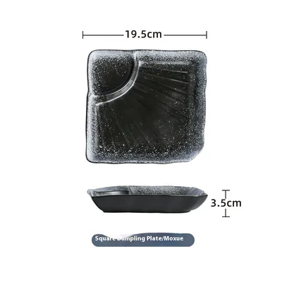 Ceramic Vinegar Dumpling Plate Bowl And Dish Compartment Household Creative Barbecue Plate Sushi Dipping Sauce Moxue - Shop at LoveMi