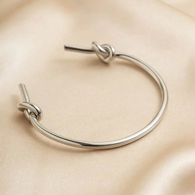Design Double layer Hollow Knot Open ended Bracelet For Women Jewelry Wedding Pulseiras Lover Gift 02 White K2384 - Shop at LoveMi