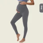 Tight Bottoming Yoga Clothes Belly Support High Elastic Hip Lifting Outer Wear Pregnant - Gray