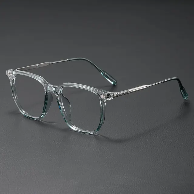 Anti blue Light Glasses Men's Business Box Myopia Degrees Clear Green - Shop at LoveMi